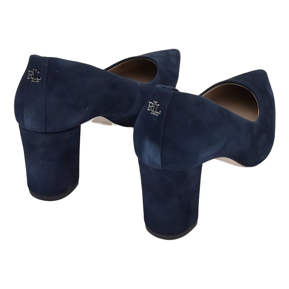 Lauren Ralph Lauren Lanette Block-Heel Pumps Navy US 8M EU 38 - Picture 3 of 6